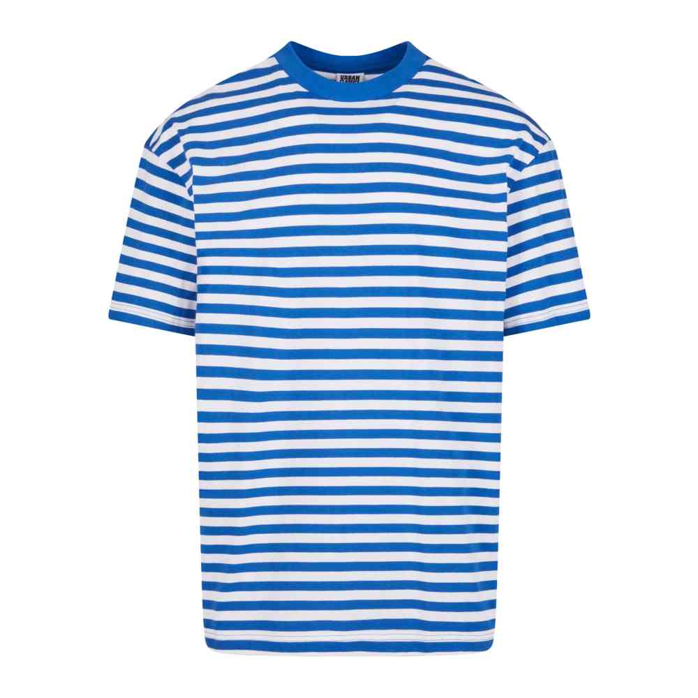 Urban Classics - Regular Stripe Herren T-Shirt - Weiß/Blau